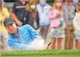  ?? AP PHOTO/STEPHEN B. MORTON ?? Stewart Cink hits out of the bunker on the 15th hole at Harbour Town Golf Links during Friday’s second round of the RBC Heritage on Hilton Head Island in South Carolina.