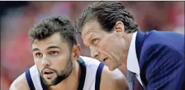  ?? Eric Christian Smith / AP ?? Utah Jazz head coach Quin Snyder (right) and Raul Neto will meet the Houston Rockets tonight at 10:30 p.m. in Game 3 of the Western Conference semifinals.