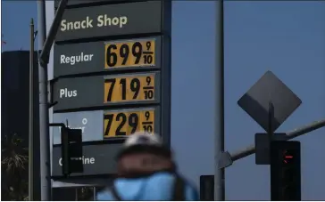  ?? JAE C. HONG — THE ASSOCIATED PRESS ?? In California, despite being home to the nation's highest gas prices, the state's nonprofit tourism agency predicts a busy summer. The average price of gas in the U.S. is $4.60 a gallon. California's average has topped $6.
