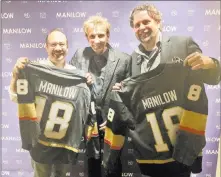  ?? John Katsilomet­es ?? Las Vegas Review-journal Jay Kornegay, left, and Geno Iafrate, right, with Barry Manilow inMay at the Internatio­nal Theater at the Westgate.