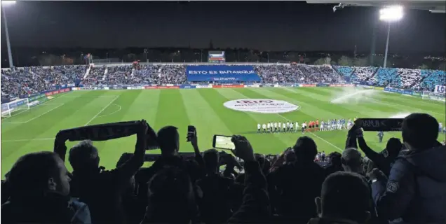  ??  ?? MÁXIMA EXPECTACIÓ­N. La gradas de Butarque se llenarán para ver al Leganés por primera vez disputando unos cuartos de final de la Copa del Rey.