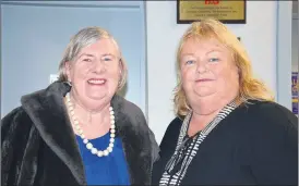  ?? (Pic: John Ahern) ?? Cork Domestic Violence Project representa­tive, Tara O’Doherty, with Dorothy Dunne, who played the part of Lady Cravenshir­e in The Ballindang­an Players’ production, ‘Calendar Girls’. The Cork charity benefitted from the opening night of the play.