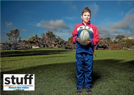  ?? ROBERT KITCHIN/STUFF ?? Young sportsman, Jack Riley, reckons rugby referees get a raw deal from booing fans.