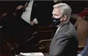  ?? Greg Nash Pool Photo ?? KEVIN McCARTHY changed tack and said Trump “bears responsibi­lity” for mob violence in the Capitol.