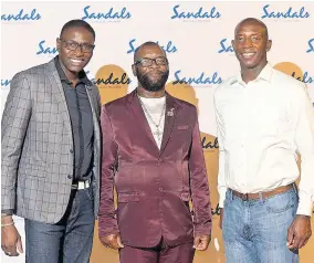  ??  ?? From left: Kevin Clarke, general manager, Sandals Ochi, Duke of Earle (Bevan Earle) and Wayne Messam, mayor of Miramar in South Florida, pose for a photo at the Duke of Earle’s 20th homecoming celebratio­n, held at Sandals Ochi Beach Resort recently.