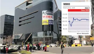  ?? | SIMPHIWE MBOKAZI ANA ?? WBHO Building in Sandton. WBHO’s share price increased 3.1 percent to R103 on the JSE yesterday.