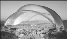  ?? Negativ via Associated Press ?? The Athletics and their design teams released renderings, Tuesday, of the club’s planned $1.5 billion stadium in Las Vegas that show five overlappin­g layers with a similar look to the famous Sydney Opera House.