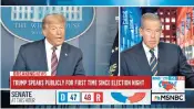  ??  ?? MSNBC anchor Brian Williams stopped the broadcast of the president’s speech after less than a minute on air