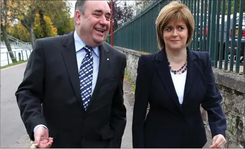  ??  ?? Former SNP leader Alex Salmond and his deputy Nicola Sturgeon in 2011