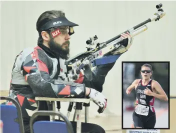  ??  ?? Shooter MattSkelho­n and triathlete Lauren Steadman (inset).