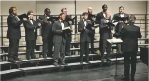  ?? CONTRIBUTE­D PHOTO ?? The University of Tennessee at Chattanoog­a Men’s Chorus sings Friday, April 21.
