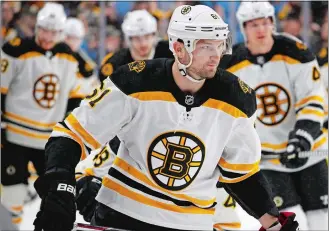  ?? JEFFREY T. BARNES/AP PHOTO ?? Bruins forward Rick Nash (61) skates during warm-ups prior to the first period of Sunday’s game against the Sabres at Buffalo, N.Y.