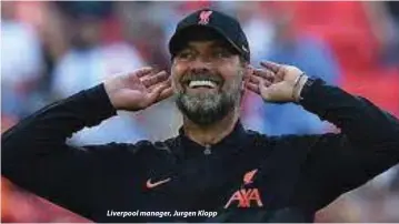  ?? ?? Liverpool manager, Jurgen Klopp