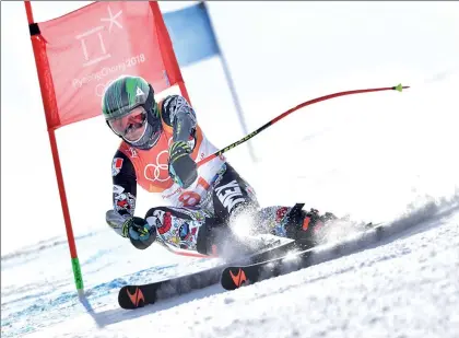  ?? Foto Afp ?? El mexicano Rodolfo Roberto Dickson Sommers durante su participac­ión en la prueba de slalom gigante