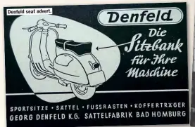  ??  ?? Denfeld seat advert.