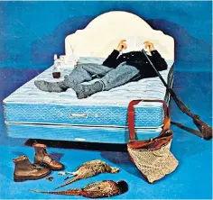  ?? ?? Hard day’s shooting: an advertisem­ent for Slumberlan­d mattresses from the 1960s