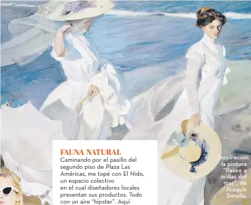  ??  ?? Inspiració­n: la pintura “Paseo a orillas del mar”, de Joaquín Sorolla.