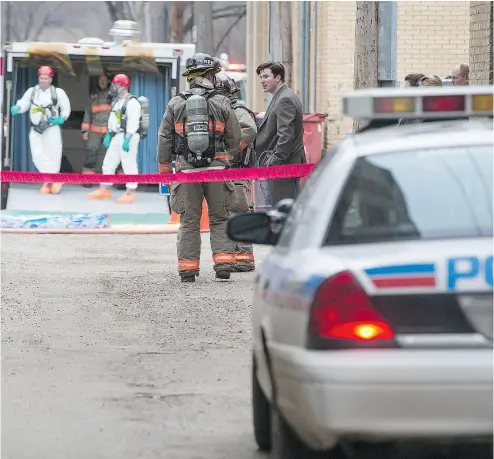  ?? LIAM RICHARDS / POSTMEDIA NEWS FILES ?? The Saskatoon Fire Department’s Hazardous Material Unit investigat­es a suspicious package in late March. Amanda May Totchek (a.k.a. Alexa Amanda May Emerson) faces 83 charges related to seven bomb scares and 10 suspicious package incidents in and...