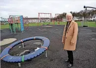  ?? ?? Play parks Councillor Cathy McEwan has welcomed news of the refurbishm­ent