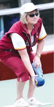  ??  ?? Drouin second Dini Hone bowls her team to a 22/16 win over Morwell in division three action on Tuesday.