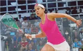  ??  ?? Nicol David beat Zeina Mickawy in the first round of the El Gouna Internatio­nal Open in Egypt yesterday.