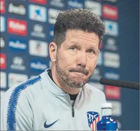  ?? FOTO: EFE ?? Diego Pablo Simeone, en la rueda de prensa de ayer en el Cerro del Espino