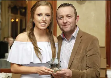  ??  ?? Ladies’ Player of the Year and All-Star forward Amy Murphy with Shane Langrell.