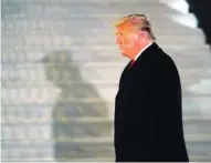  ?? AP FILE PHOTO/GERALD HERBERT ?? President Donald Trump arrives on the South Lawn of the White House in Washington after returning from Texas.