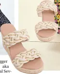  ?? ?? BELOW: New Look plaited chain trim wedge heel mules £29.99