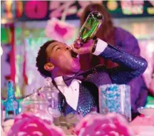  ?? HULU ?? Hags (Dexter Darden) enjoys the one day of the year when alcohol is legal in “The Binge.”