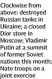  ?? ?? Clockwise from above: destroyed Russian tanks in Ukraine; a closed Dior store in Moscow; Vladimir Putin at a summit of former Soviet nations this month; Nato troops on a joint exercise