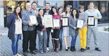  ??  ?? MundoHispa­nico was recently recognized for excellence. Here is part of the editorial team. From left: Natalia Montoya, Marcelo Wheelock, Marlon Sorto, Maria A. Bastidas, Miguel Martinez, Samantha Diaz, Daniela Constantin­o, Johanes Roselli, Jessica...