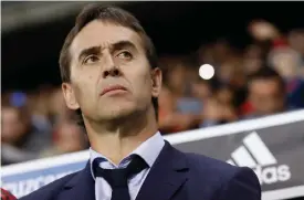  ?? Picture: JAVIER ETXEZARRET­A, EPA ?? Fernando Hierro replaced Julen Lopetegui as Spain coach who was sensationa­lly sacked yesterday, two days before their opening World Cup match.