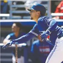  ?? CHRIS O’MEARa/THE ASSOCIATED PRESS/FILE ?? Cavan Biggio turned heads in the spring with this homer against Philadelph­ia Phillies’ Vince Velasquez. Biggio is likely to make his MLB debut with the Blue Jays soon.