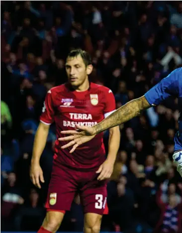  ??  ?? Connor Goldson’s goal against Ufa has given Rangers a platform on which to build as they head into tomorrow’s make or break Europa League play-off