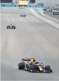  ?? Photo / AP ?? Max Verstappen, driving for Red Bull, left the champion Mercedes team in his dust at the Abu Dhabi Grand Prix.