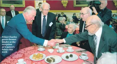  ?? PHOTO: IAN JONES ?? Prince Charles greets former Kinder at the reception at St James’s Palace this week