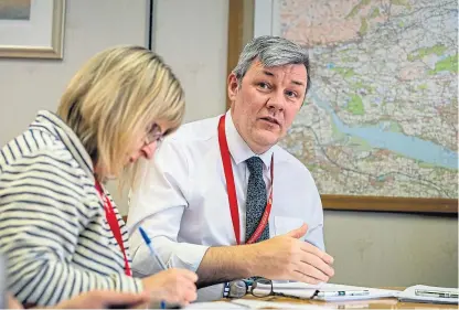  ?? Picture: Kenny Smith. ?? Fife transport convener Altany Craik chats with the media.