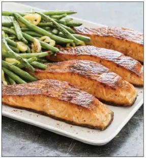  ?? (America’s Test Kitchen/Daniel van Ackere) ?? Pan-Seared Paprika Salmon With Spicy Green Beans