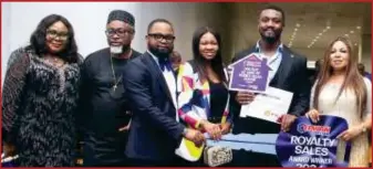  ?? ?? Group Executive Director on Recruitmen­t at PWAN Royale, Dr. Micheal Akhuaite (2nd left) and his wife Caroline (left); MD/CEO of PWAN Royale, Amb. Austin Ejiofor and his wife, Prisca; Toyota Camry award winner, Mr. Emeka Great Ifeakandu and PWAN Group President, Dr. Jayne Onwumere, during the 5th anniversar­y celebratio­n of PWAN Royale at Eko Hotels and Suites in Lagos… recently