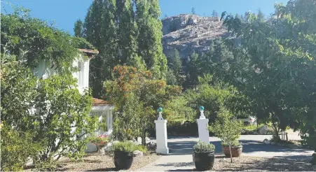  ?? JANE MUNDY ?? The well-treed grounds of God's Mountain Retreat in Penticton are a welcoming and tranquil home base for your adventures.