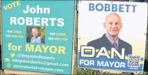  ?? GLEN WHIFFEN/THE TELEGRAM ?? Paradise mayoral candidates incumbent Dan Bobbett and challenger John Roberts have encountere­d many issues at the doors of town residents including traffic congestion, recreation­al infrastruc­ture and transparen­cy that will make for an interestin­g...
