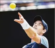  ?? Tom Weller / Associated Press ?? Andy Murray serves to Nick Kyrgios during their semifinal Saturday at the Stuttgart Open in Germany.