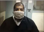  ?? AILEEN WINGBLAD — MEDIANEWS GROUP ?? Keith Singleton Jr. in the Oakland County Jail at his sentencing hearing Tuesday held via Zoom.