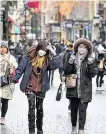  ??  ?? Shoppers in Dublin city centre