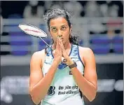  ?? AP ?? India's PV Sindhu reacts after beating Thailand's Pornpawee Chochuwong at Malaysia Open in Kuala Lumpur on Wednesday.