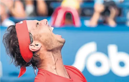  ?? FRANK GUNN/THE CANADIAN PRESS ?? Rafael Nadal won his 80th ATP title Sunday, beating the surprising Stefanos Tsitsipas, the just-turned 20-year-old who had been beating top-10 players all week.