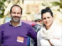  ?? (Photo Sophie Louvet) ?? Marina Mesure et Luc Léandri étaient présents à la manifestat­ion contre la carrière de Mazaugues samedi à Toulon.