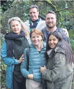  ?? ?? Kathleen Gill (descendant of the Hogan Family) with husband Martin (back), their daughter Emma, son Eric and his wife Jillian taken at the Well in Coolboy.