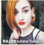  ??  ?? KILLED Iuliana Tudos